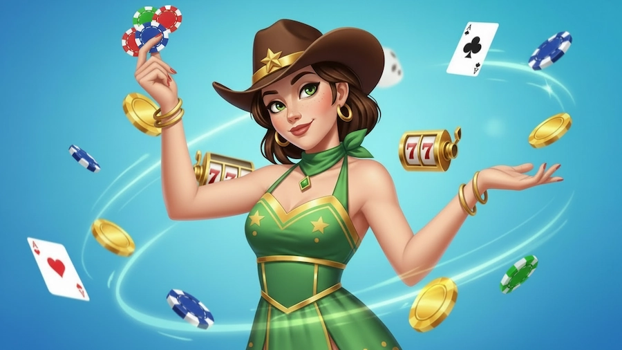 online-casino girl with casino chips